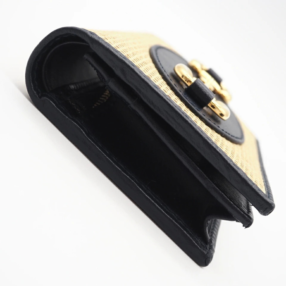 Gucci Canvas Horsebit Wallet Bi fold Beige Black Leather - Picture 8 of 12